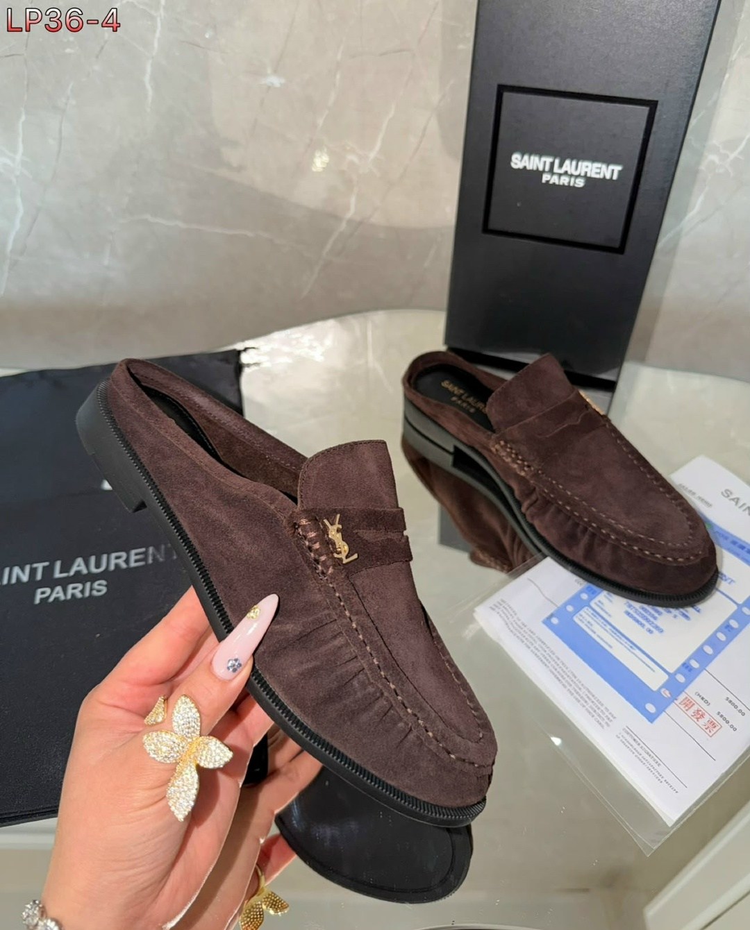,кожаные мюли,лоферы yves saint laurent,женская ,женские мюли