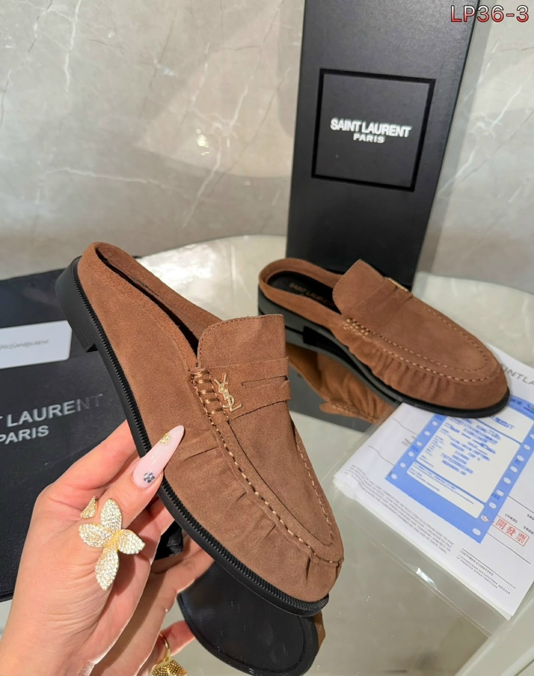 ,кожаные мюли,лоферы yves saint laurent,женская ,женские мюли