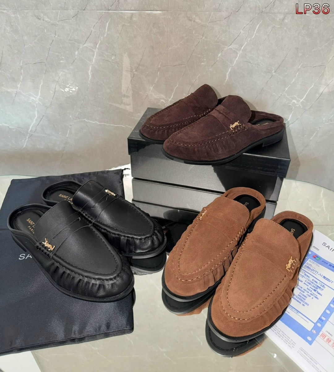 ,кожаные мюли,лоферы yves saint laurent,женская ,женские мюли