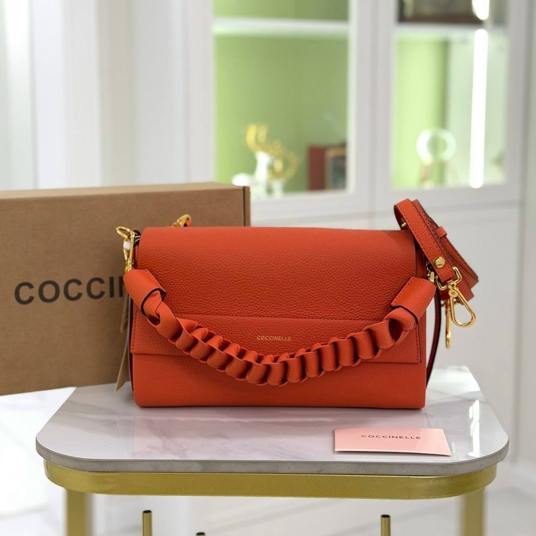 сумка coccinelle boheme grana double,сумка,оранжевая сумка,coccinelle сумка,женская сумка