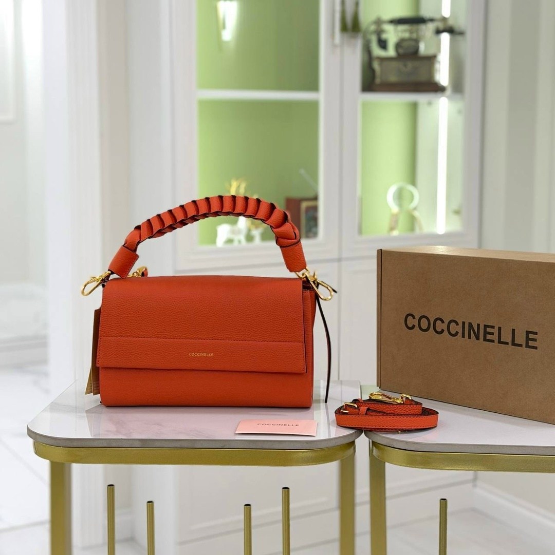 сумка coccinelle boheme grana double,сумка,оранжевая сумка,coccinelle сумка,женская сумка