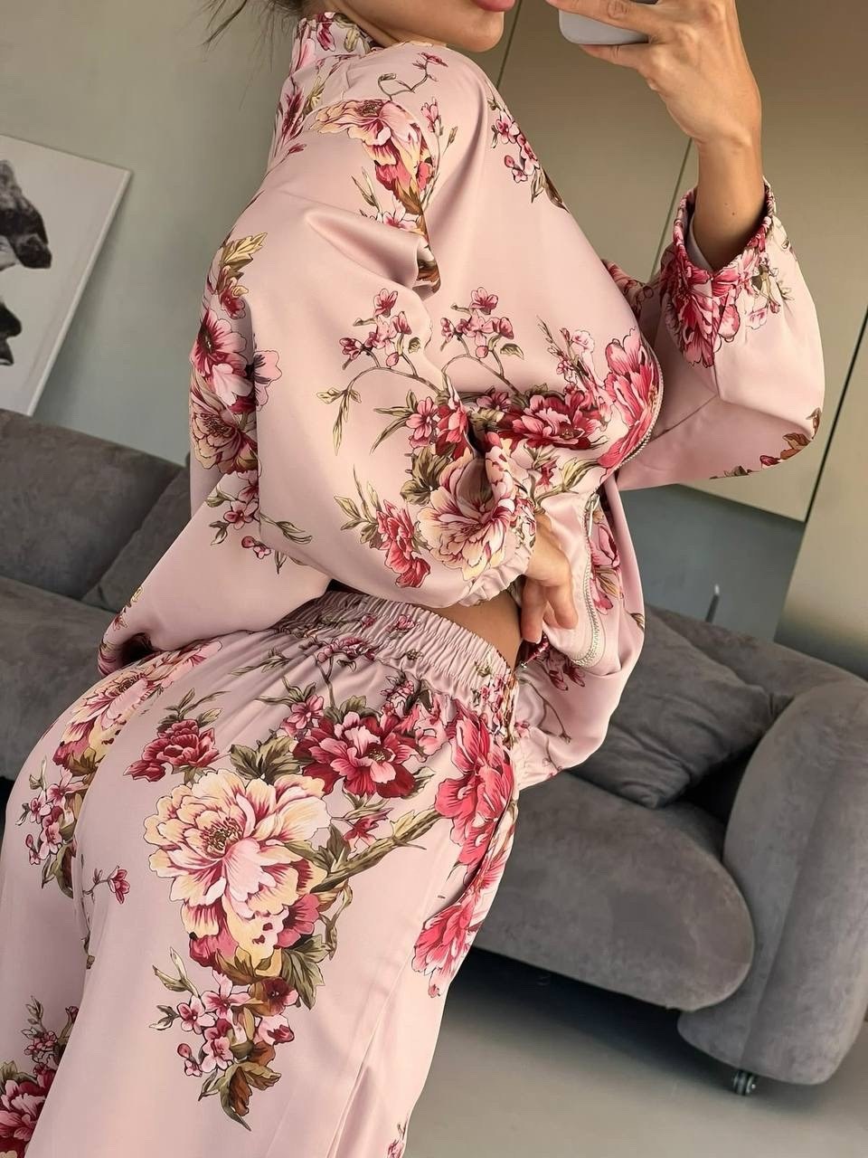костюм в пижамном стиле,шелковый костюм в пижамном стиле trend.collection 232120803,пижамные костюмы,шелковый домашний костюм в пижамном стиле,шелковый костюм в пижамном стиле trend.collection