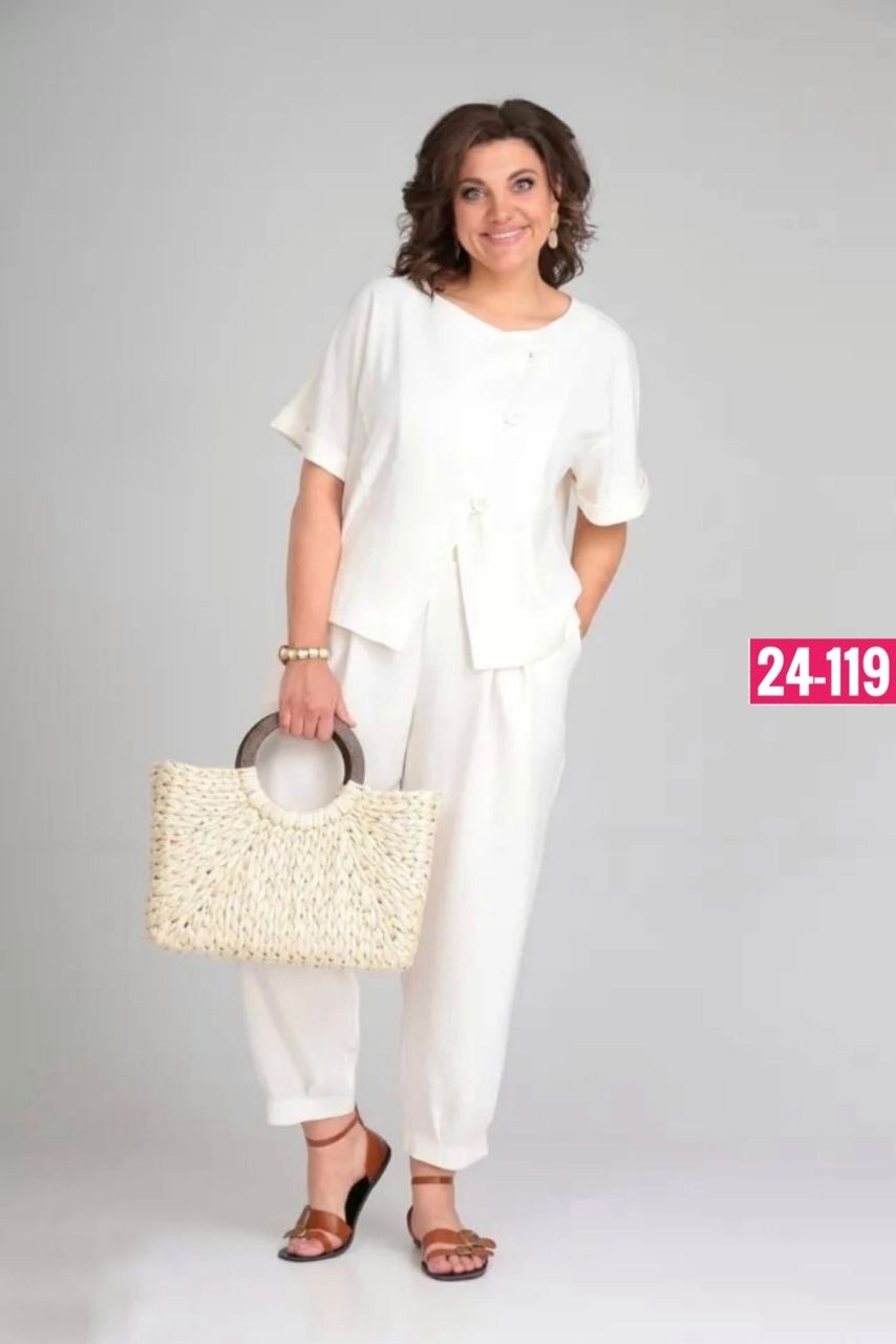 брючный костюм michel chic 1337/1 мохито,костюм michel chic арт 1337 корич,женский брючный костюм,женские костюмы,брючный костюм для невысоких женщин