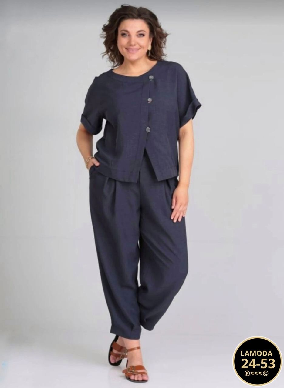 брючный костюм michel chic 1337/1 мохито,костюм michel chic арт 1337 корич,женский брючный костюм,женские костюмы,летние костюмы