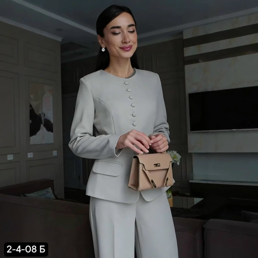 костюм dilana vip арт. 1993 белый,костюм брючный 1993 белый dilanavip,брючный костюм dilana vip 1993 белый,женский брючный костюм,деловой костюм жакет жилет и брюки с выкройкой палаццо dilana vip 1993