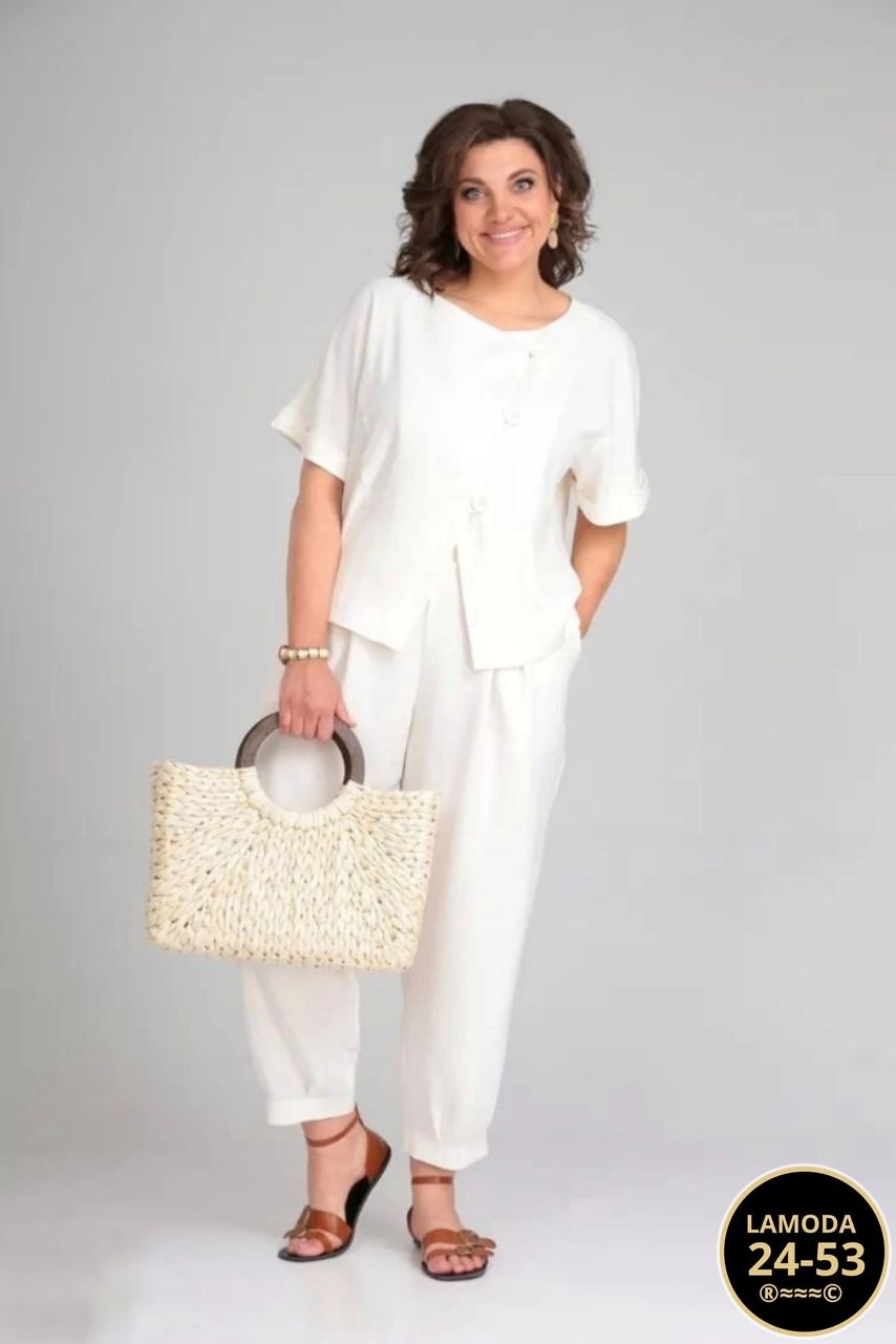 брючный костюм michel chic 1337/1 мохито,костюм michel chic арт 1337 корич,женский брючный костюм,женские костюмы,летние костюмы