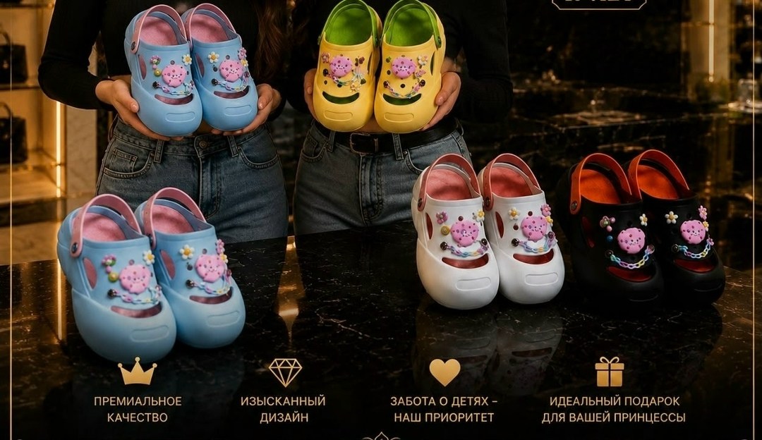 ,джибитсы для кроксов,детские кроксы,детские тапочки,детская