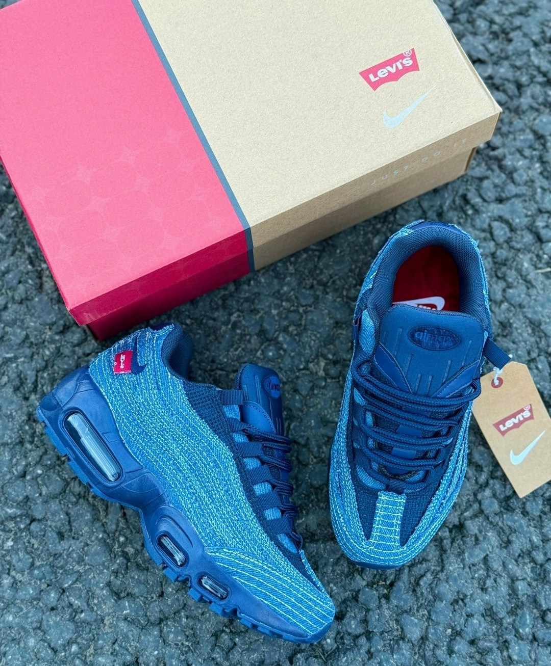 кроссовки nike air max 95,кроссовки nike air max 95 темно-синий,кроссовки,nike air max 95,levi’s x nike air max 95 obsidian hm4743-400