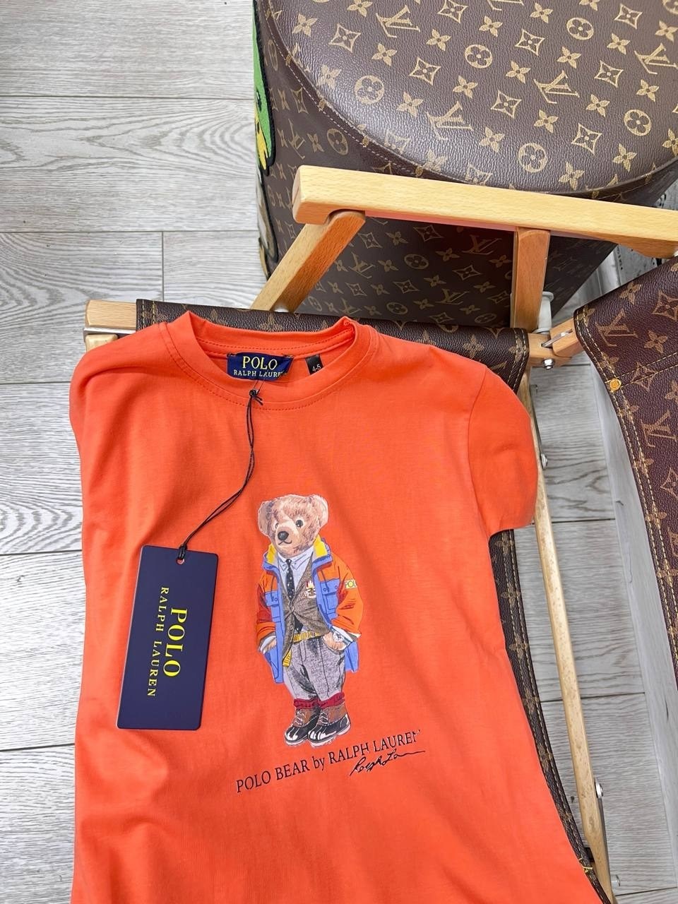 детская футболка,оранжевая футболка,футболка,ralph lauren polo bear,одежда футболка