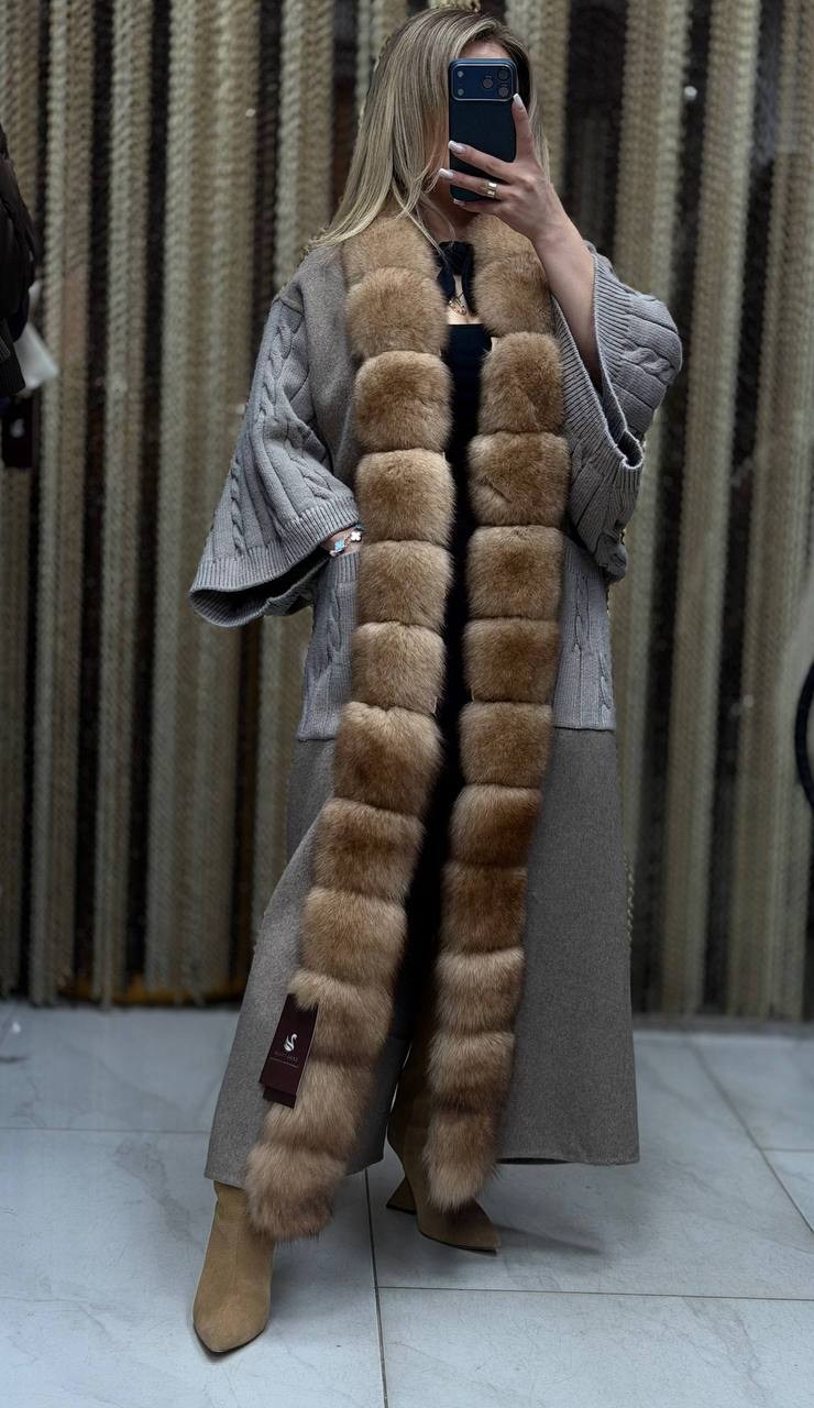 пальто с натуральным мехом соболя northfox,меховое пальто,пальто с мехом,пальто с соболем,кашемировое пальто с соболем