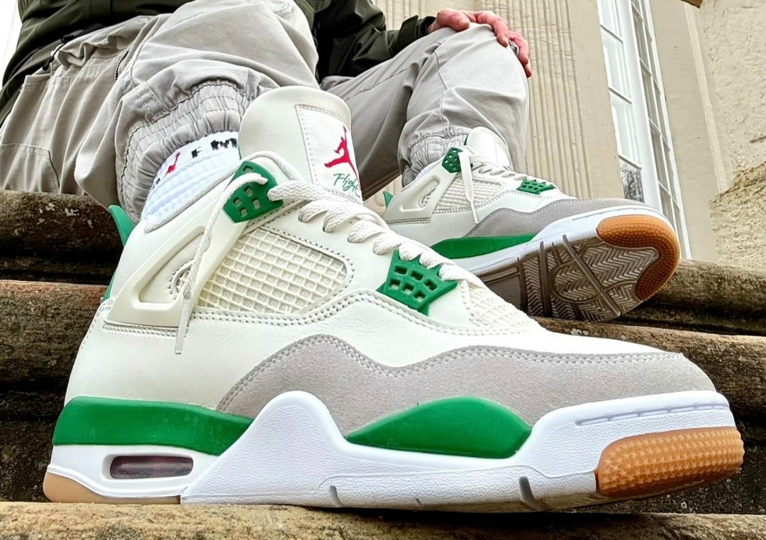 nike sb x air jordan 4 pine green,air jordan 4 retro sb pine green,кроссовки кожа,мужская ,кроссовки