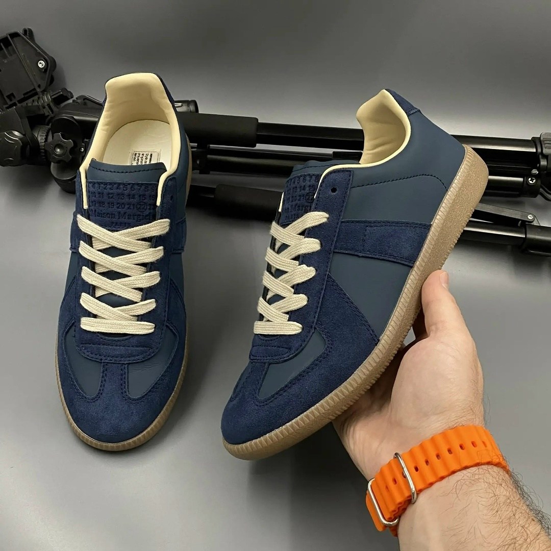 maison margiela replica кроссовки,,maison margiela replica кеды,navy blue maison margiela sneakers,спортивная