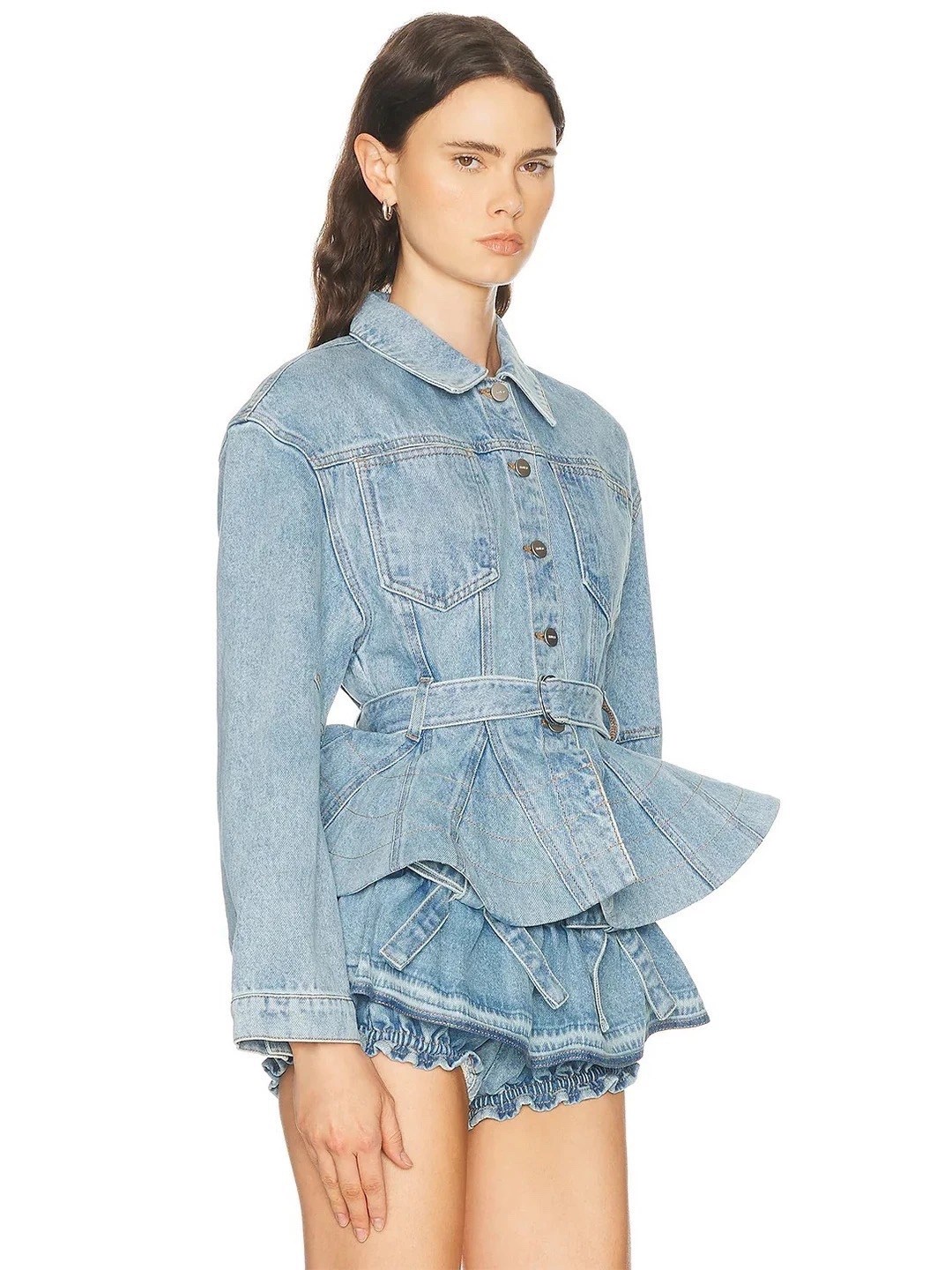 джинсовая куртка александр маккуин,джинсовая куртка,denim jacket,женская джинсовая куртка,куртка с баской