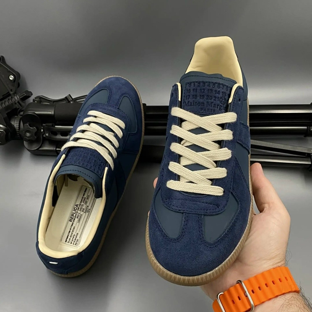 maison margiela replica кроссовки,,maison margiela replica кеды,navy blue maison margiela sneakers,спортивная